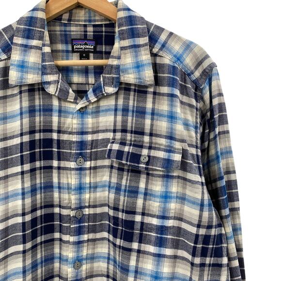 Patagonia blue plaid button down flannel - Picture 1 of 5